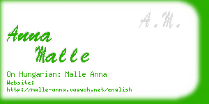 anna malle business card